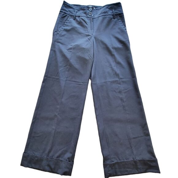 Max Studio Black Suit Pants | Wide Leg Dress Pants Solid Black Trouser | Size 6 - Picture 2 of 8